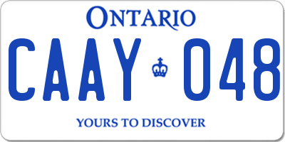 ON license plate CAAY048