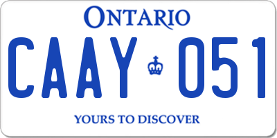 ON license plate CAAY051