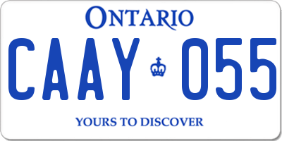 ON license plate CAAY055