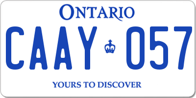 ON license plate CAAY057