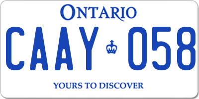 ON license plate CAAY058