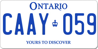 ON license plate CAAY059