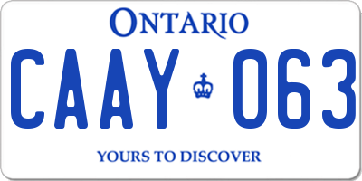 ON license plate CAAY063