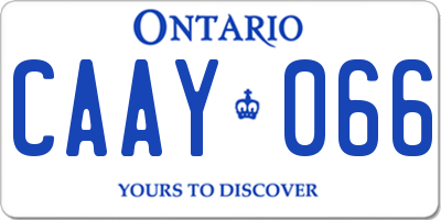 ON license plate CAAY066