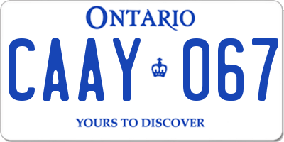 ON license plate CAAY067