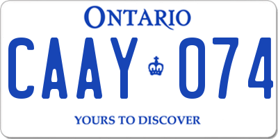 ON license plate CAAY074