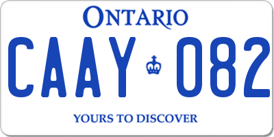 ON license plate CAAY082