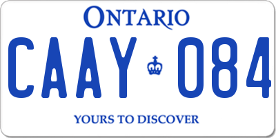 ON license plate CAAY084