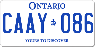 ON license plate CAAY086