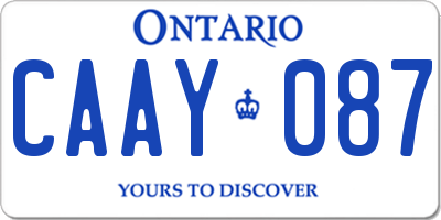 ON license plate CAAY087