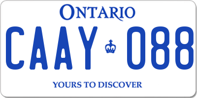 ON license plate CAAY088