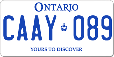 ON license plate CAAY089