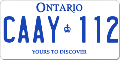 ON license plate CAAY112