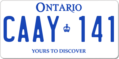 ON license plate CAAY141