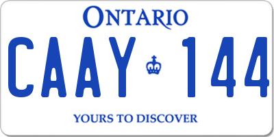 ON license plate CAAY144