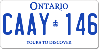 ON license plate CAAY146