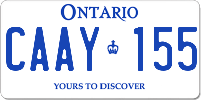 ON license plate CAAY155