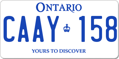 ON license plate CAAY158