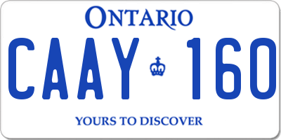 ON license plate CAAY160