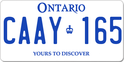 ON license plate CAAY165