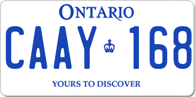 ON license plate CAAY168