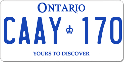 ON license plate CAAY170