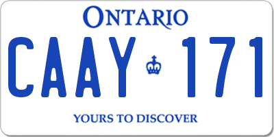 ON license plate CAAY171