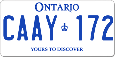 ON license plate CAAY172