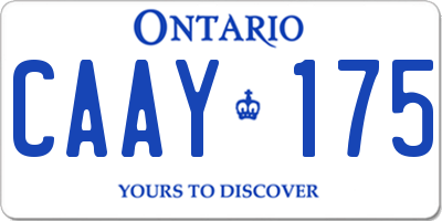 ON license plate CAAY175