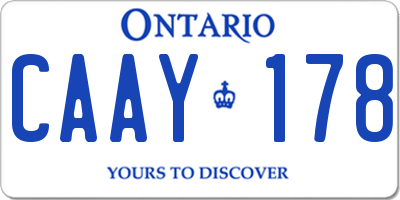 ON license plate CAAY178