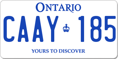 ON license plate CAAY185