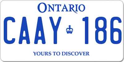 ON license plate CAAY186