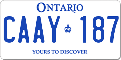 ON license plate CAAY187