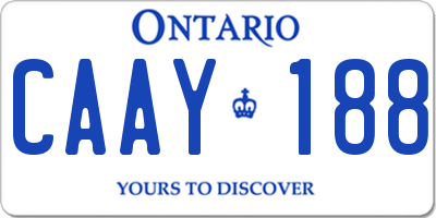 ON license plate CAAY188