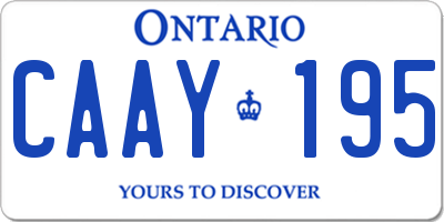 ON license plate CAAY195