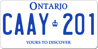 ON license plate CAAY201