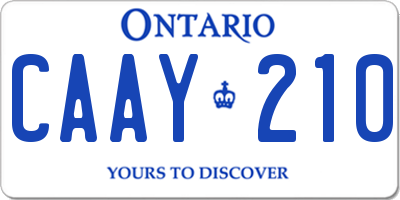 ON license plate CAAY210