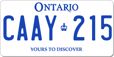 ON license plate CAAY215