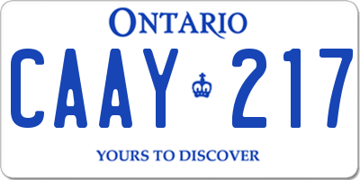 ON license plate CAAY217