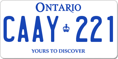 ON license plate CAAY221