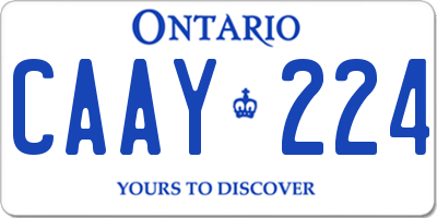 ON license plate CAAY224