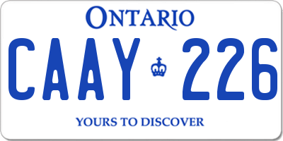 ON license plate CAAY226