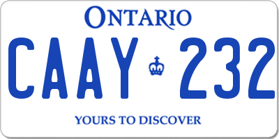 ON license plate CAAY232