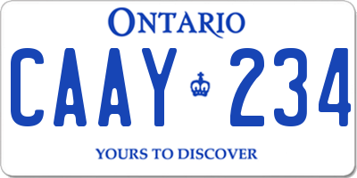 ON license plate CAAY234