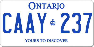 ON license plate CAAY237