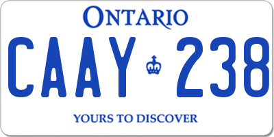 ON license plate CAAY238