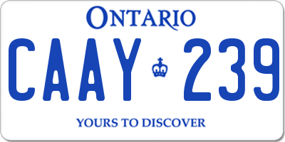 ON license plate CAAY239