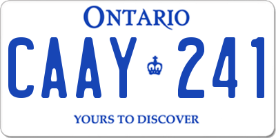 ON license plate CAAY241