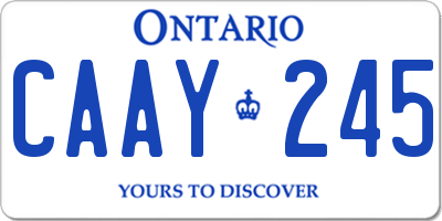 ON license plate CAAY245