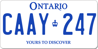 ON license plate CAAY247